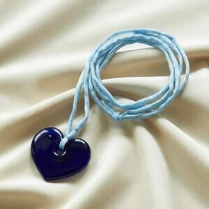 Brooke Callahan XL Heart Pendant on 100% silk cord thread 💙